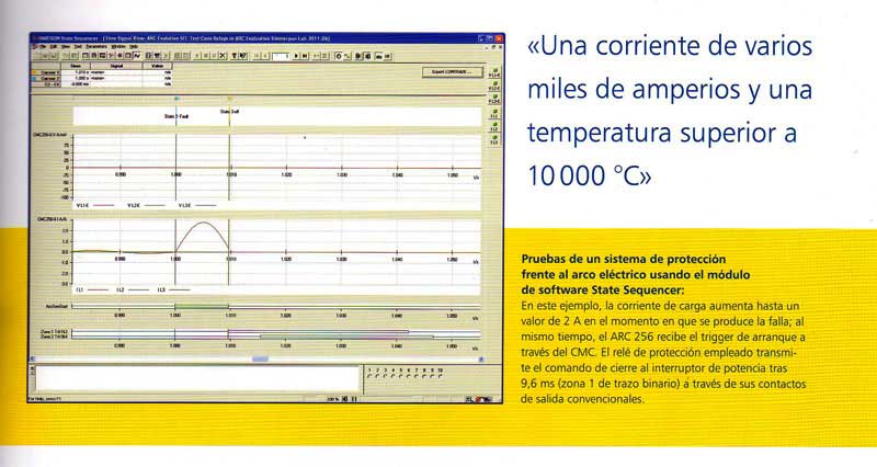 Pruebas de un sistema de protección frente al arco eléctrico usando el módulo de software State Sequencer