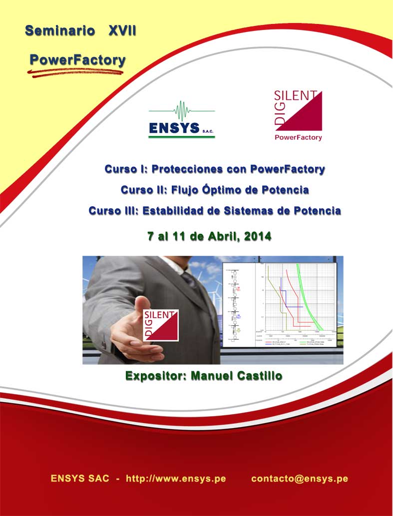Evento DigSilent - Estabilidad, Protecciones, Flujo Optimo de Potencia